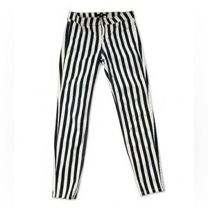 Striped Black and White Women's Jeans